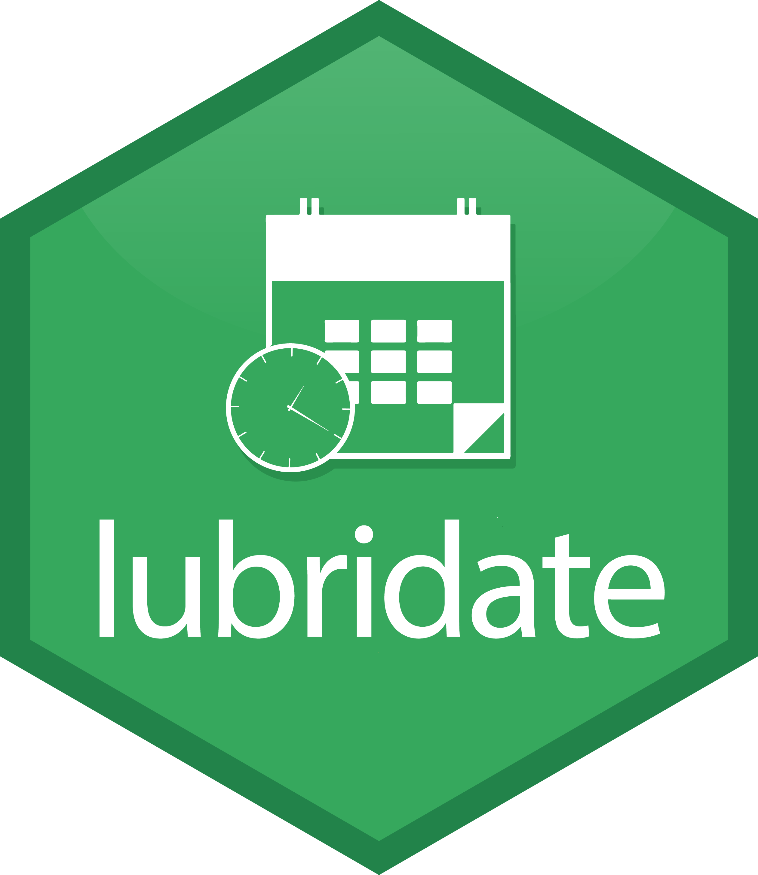 Hex logo for the lubridate R package