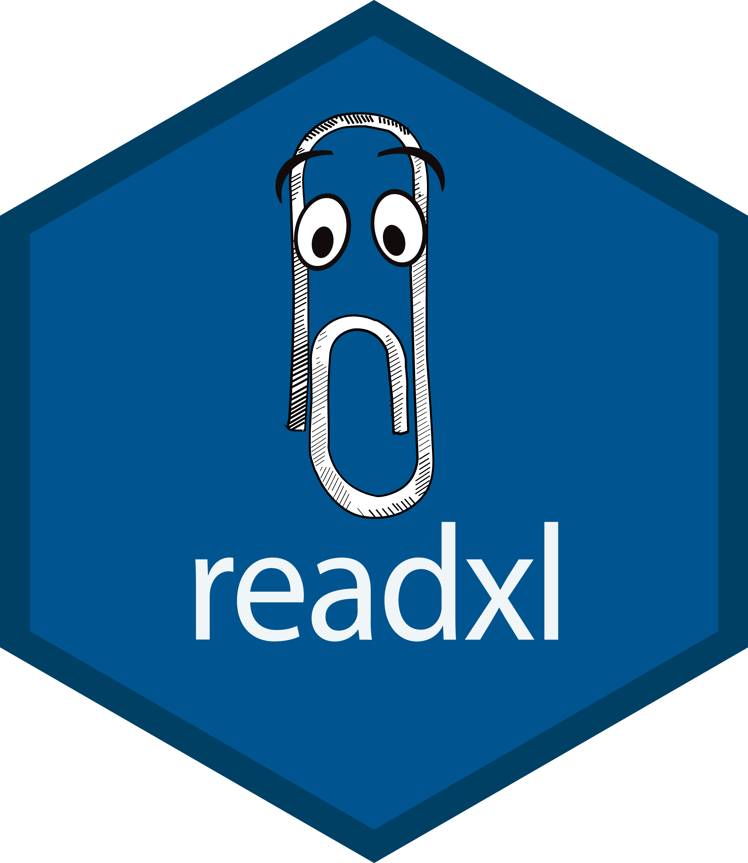 Hex logo for the readxl R package
