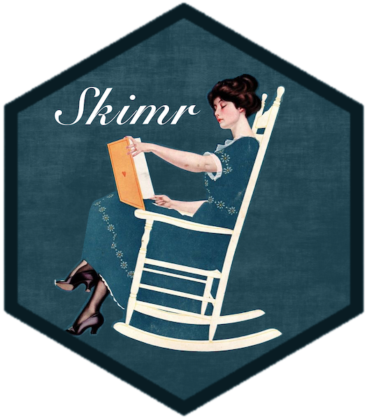 Hex logo for the skimr R package