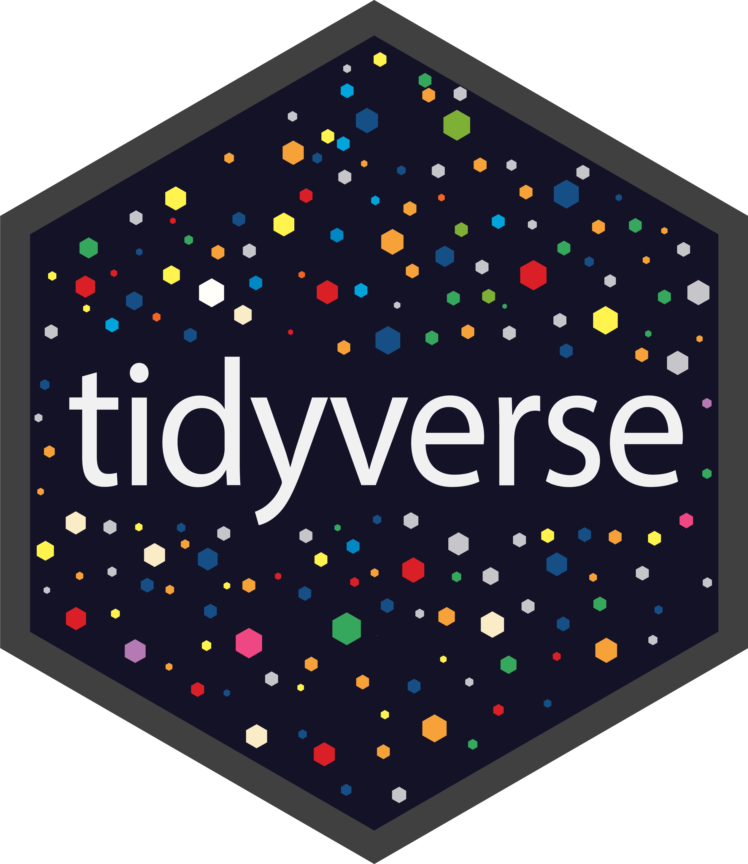 Hex logo for the tidyverse R package