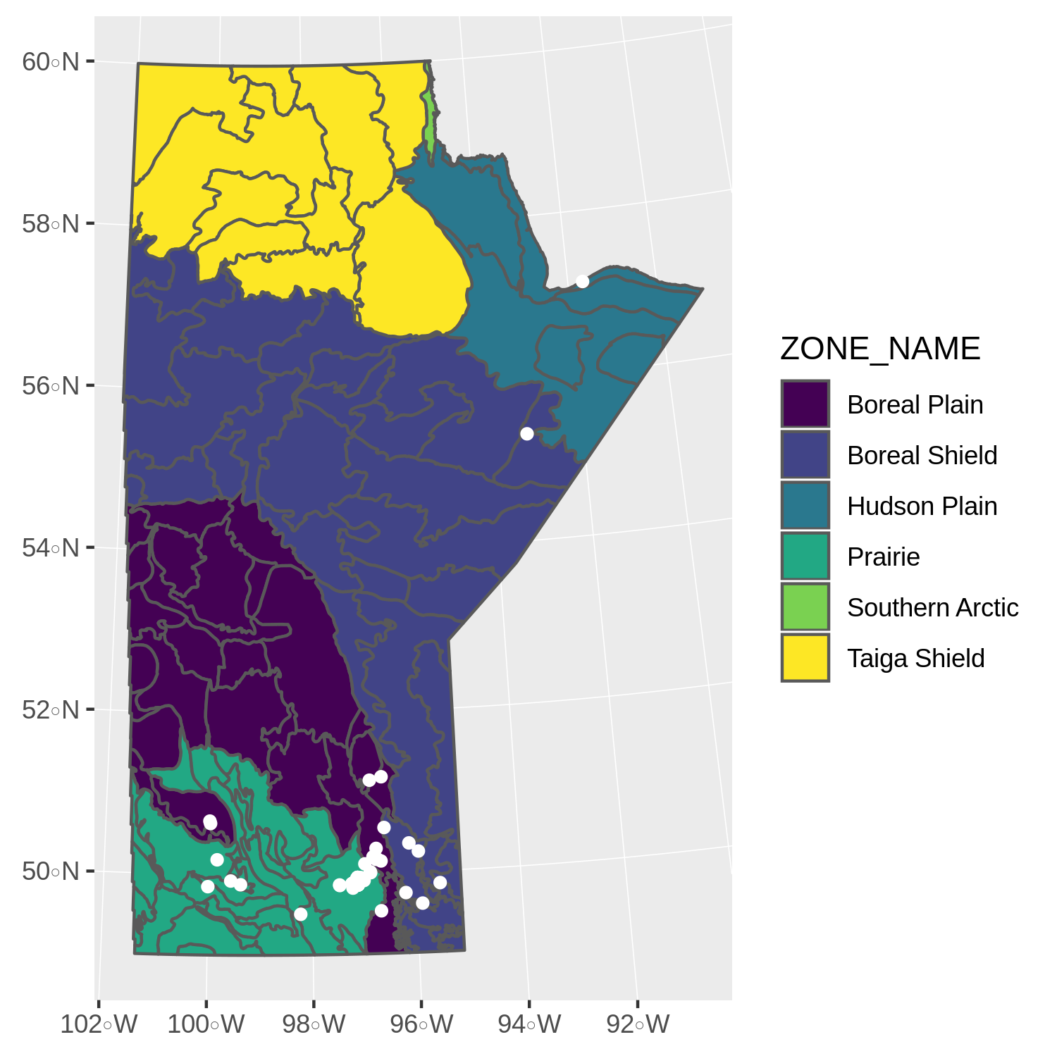 A colourful map of Manitoba